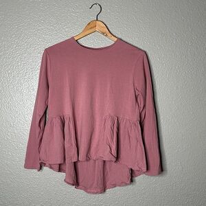 Zara Girls Long Sleeve Pink Top